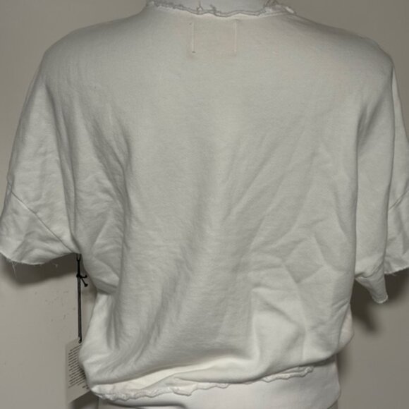 ELECTRIC & ROSE TIME TO LIVE WHITE TOP W/DISTRESSED SEAMS NWT XS - Picture 3 of 6